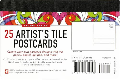 Peter Pauper Press Studio Series Artist's Tile Postcards
