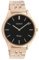 Oozoo Vintage Damenuhr mit Edelstahl Glieder Armband Flach 38 MM Schwarz/Rose C9989
