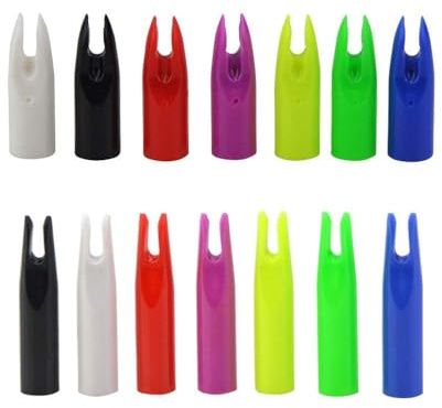 100pcs Archery Arrow Nocks Hunting for 7mm Arrows Shaft for DIY Hunting Arrow Recurve Bow Compound Bow (green, ID:7mm)