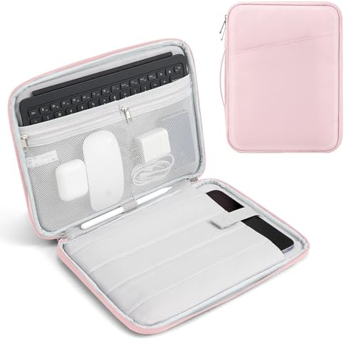TiMOVO 9-11 Custodia per Tablet, Compatibile con iPad 11 A16 2025, iPad 10,9/10,2| Air 11, Galaxy Tab A9+ / A11 Plus 11, Borsa Protettiva con Tasche, Rosa