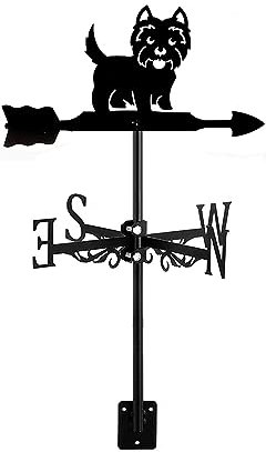 ANCNA-U Weathervane Dog Ornament Wind Vane Animal Metal Roof Garden Direction Sign Weathercock Outdoor Farmhouse Decorative Wind Measuring Tool Directional Indication, Yorkshire Terrier