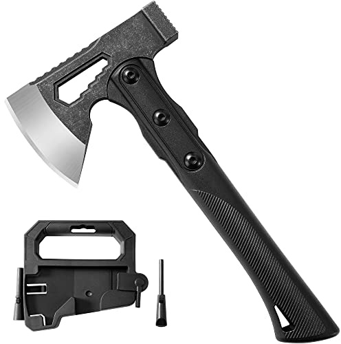 TESCOACH Campingaxt 27cm Zoll leichtes Beil 3in1, ergonomischer Griff, schützende Tragetasche (1,25 lb)