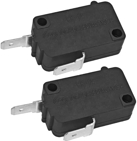 HK-14 Micro Switch(Pack of 2) - 2-Pin 10A/20A 250V Pin Plunger Snap Action Switch, Replaces Honeywell V7-1Z29E9