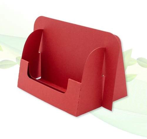 thefoldstands 5 vikbara ekologiska visitkortsställ röd design för visitkort 9,0 x 5,5 cm horisontellt, visitkortshållare FSC-kartong, kort till medellång användning