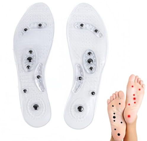 DHWEKU Plantilla Magnética, Adelgazantes, Ortopédicas, Acupresión, Prevención de la Fascitis Plantar Mejora la Calidad del Sueño, Unisexo, 1 Par,40-44 yardas