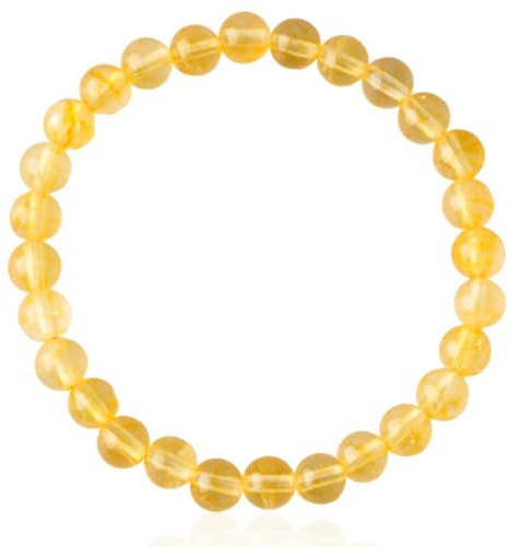 JYNXOR 1 Pièces Bracelet de perles, Bracelet de Citrine, Bracelet de cristal naturel, Ajustable pour Hommes et Femmes, Pierre Naturelle, Bracelets de cristal 8mm Cadeau de Bijouterie