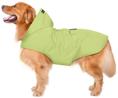 Cappottino Cane Taglia Piccola, Impermeabile Cane, Cappottini Cani Piccola Taglia Media con Cucciolo Strisce Riflettenti, Cappottini per Cani di Piccol a Taglia Media Impermeabile, Verde mela, M