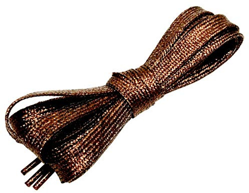 Goodlace Lacets plats de scintillants, Bling Lacets de chaussures 115CM, Marron