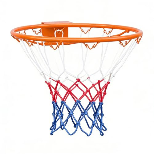 Rakon 18 Replacement Basketball Rim Wall Mount Hoop Hand-Crank Backboard Mounted for Indoor/Outdoor Classic Basketball Court, Teens, Adults, Schools, Parks 18 Orange Solid