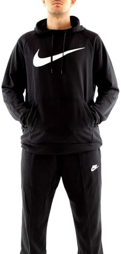 Nike Dri-Fit Hdie, Felpa con cappuccio Uomo, nero (black/white), XL