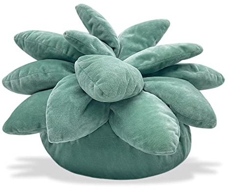 Tittaty 45CM Sukkulenten Kissen, 3D Grün Pflanzen Wurfkissen, Garten Hauptdekoration Plüsch Dekoration