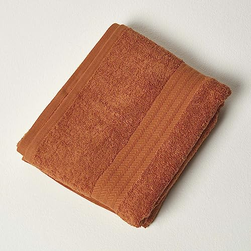 Homescapes Luxus Badetuch orange, Handtuch 95x150 cm, 100% ägyptische Baumwolle, 500 g/m² – weich, saugfähig & schnelltrocknend