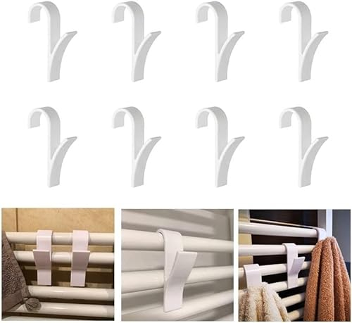 PIQIUQIU 8 Stück Badheizkörper Handtuchhalter, Haken für Rundheizkörper Handtuchheizkörper,Haken für Bad und Küchentuchhaken