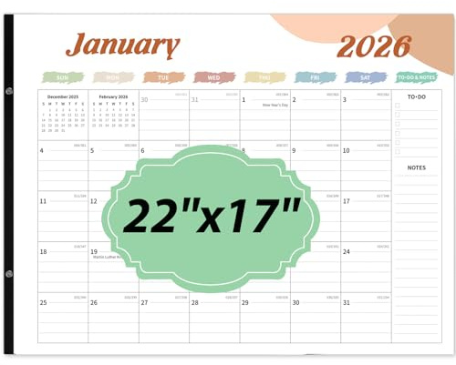 Desk Calendar 2026, Desk Calendar Large 22x17, 18 Months Desk Top Calendar, From January 2026 to June 2027 with To Do & Notes, Holiday & Julian Date for Home, School & Office
