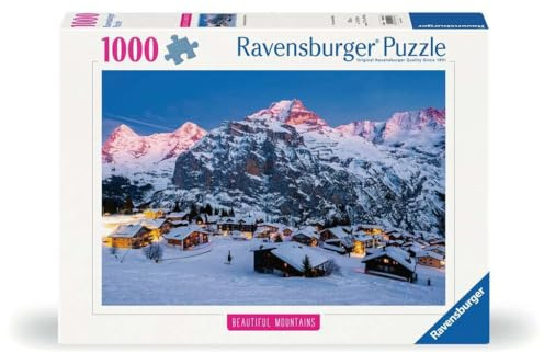 Ravensburger 12000254 - Bernese Oberland, Murren - 1000 pieces jigsaw puzzle – Puzzle for adults and kids age 14 years up, nature puzzle, landscape jigsaw