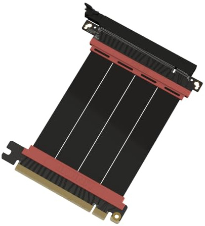 LINKUP PCIE 5.0 Riser-kabel | för vertikalt GPU-fäste | rak | grafikkort GPU redo | Användbar med PCIe 4.0 & RX9070/RTX5090 | 10 cm (total längd: 14 cm)