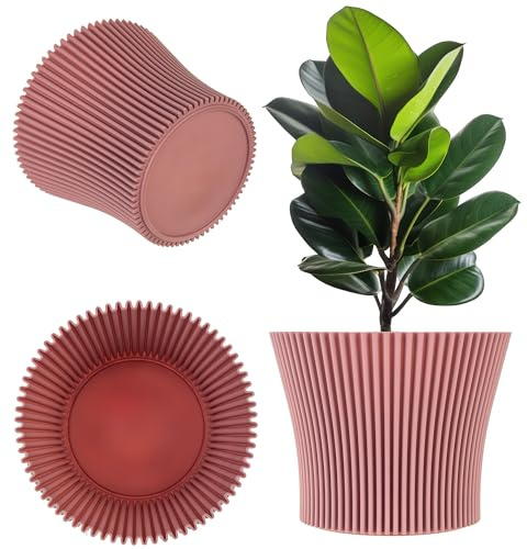 KADAX Pot de fleurs en plastique, pour plantes grasses et herbes, moderne pour intérieur et extérieur (rose poudré, 13,5 cm)
