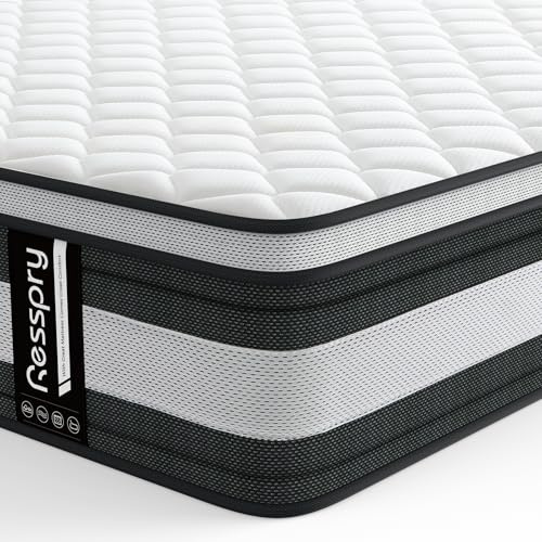 Resspry Double Mattresses,27 CM Hybrid Mattress With Breathable Memory Foam,Individually Pocket Spring,Pressure Relief,Mattress in a Box
