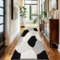 Trendy Realm Nia Lux CollectionRunner Rug - Hallway Carpet Runners, Non-Slip Floor Mats for Kitchen, Living Room, Corridor, Entryway, Door Entrances (Lux, Black White, 60x220cm)
