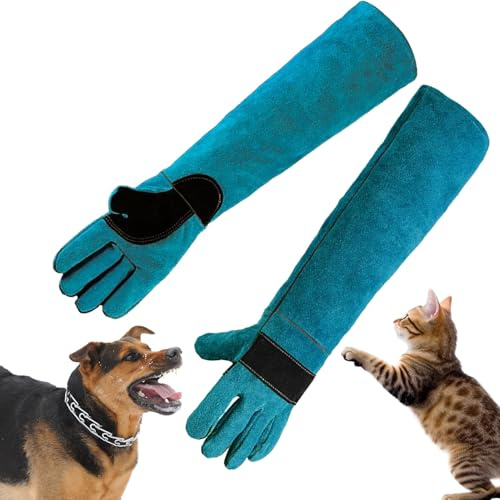 ZESTEFY Guante A Prueba De Mordeduras, 60cm Anti-Mordidas Guantes, Duraderos Guantes De Trabajo Para Manejo Animales Para Jardinería, Perro/Gatos/Aves/Serpientes/Lagarto/Halcón/Reptil (45cm)