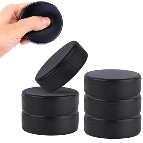 Gosknor 6pcs Rondelles de Hockey, Diamètre 7,5cm / Épaisseur 2,5cm Mousse Souple sans Caoutchouc Équipement Hockey sur Glace Hockey Puck pour Entraînement et Entraînement Classique en Salle (Noir)