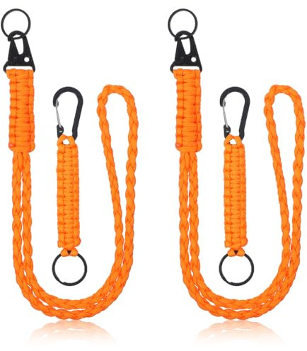 HJZHII 4 Stück Paracord Schlüsselanhänger, Schlüsselband Paracord Lanyards Geflochtenes Schlüsselband Set Halskette Fallschirmseil Schlüsselanhänger Hals Clip Für Rucksack Outdoor Sport