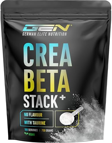Creatin Beta Alanin Stack - 750 g polvere - creatina monoidrato + beta alanina + L-taurina - creatina micronizzata di alta qualità - dosaggio ottimale, vegano