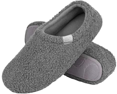 Zapatillas de estar por casa de algodón, zapatillas de estar por casa con forro cerrado y forrado, pantuflas cálidas, suaves y cómodas, zapatillas de cabaña sin cordones, zapatillas sólidas