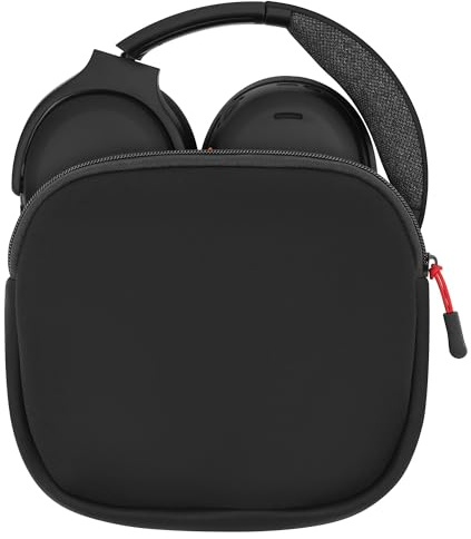 Geekria Hörlursväska, ersättningsväska med mjukt skal, kompatibel med Skullcandy Crusher ANC 2, JBL Tour One M3, Sony WH-1000XM6 och mer (svart)