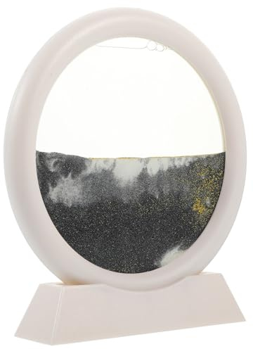 Veemoon Tableau de Sable Mouvant 3D Décoratif 12,7 Cm Cadre Blanc Peinture Artistique en Mouvement de Sable pour Bureau et Maison Apaisante Présent Original et Relaxant