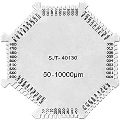 Peine de película húmeda hexagonal profesional de 50 a 10000 um de grosor para revestimiento de pintura, peine de película húmeda de acero inoxidable