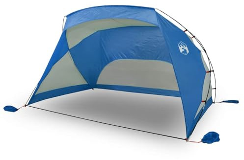 QJBSAVVA Tienda de playa azul 274 x 178 x 170 cm, gran tienda para el sol de poliéster 185T con revestimiento de poliuretano, protección contra el viento para playa y jardín, incluye bolsa de
