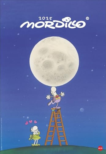 Mordillo Edition Calendario 2025: calendario da parete illustrato con amore con 12 motivi di affascinanti maschi del naso tubero. Calendario 2025.