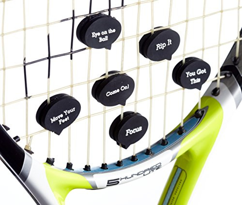 BusyBee Vibration Dampener in Fun Zipper Pouch. Best Tennis Shock Absorber (Pack of 6, Black) Plus a Bonus: Exclusive Mobile App 3 Months Trial