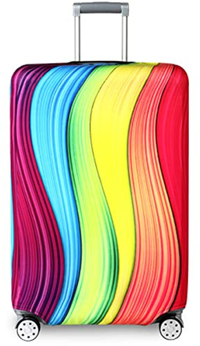 YEKEYI Reise Suitcase Protector Reißverschluss Koffer Abdeckung Waschbar Drucken Gepäck Abdeckung 18-32 Zoll (Rainbow, XL)