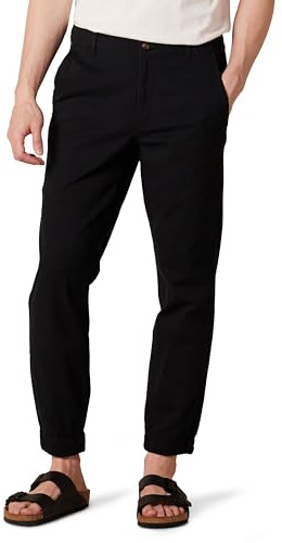 Amazon Essentials Pantalon Chino Esprit Jogging Coupe Slim Homme, Noir, XL