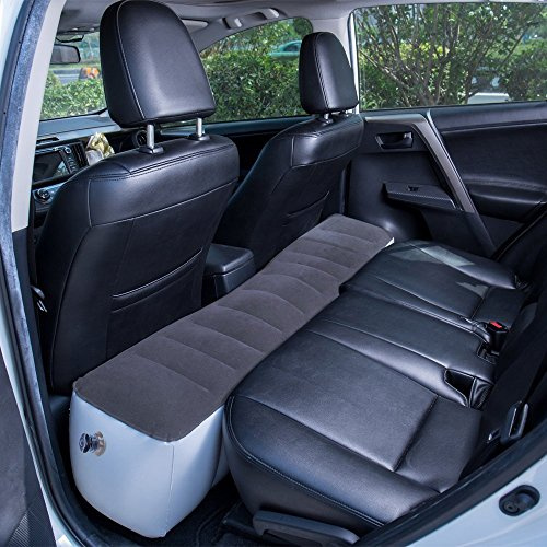 FMS Car Travel Inflatable Mattress SUV Air Mattress Bed for Back Seat Extended Couch for SUV, MPV and Sedans and Trucks Camping Universal (Mattress pad gap Grey)