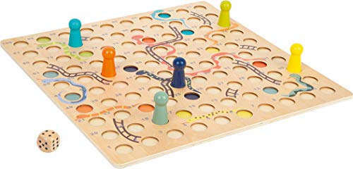 small foot Schlangen und Leitern-Spiel XL aus Holz für 6 Spieler, Gesellschaftsspiel im Großformat ab 4 Jahren, 11785