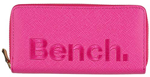 Bench Große XXL Damen Geldbörse Portemonnaie Brieftasche Reißverschluss Clutch, Farbe:Pink