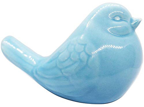 realideas NEW Blue Bird Figurine, Ceramic Chubby Bird Figure Cottage Animal Bird Statue Decorations for Home Garden Decor Accents