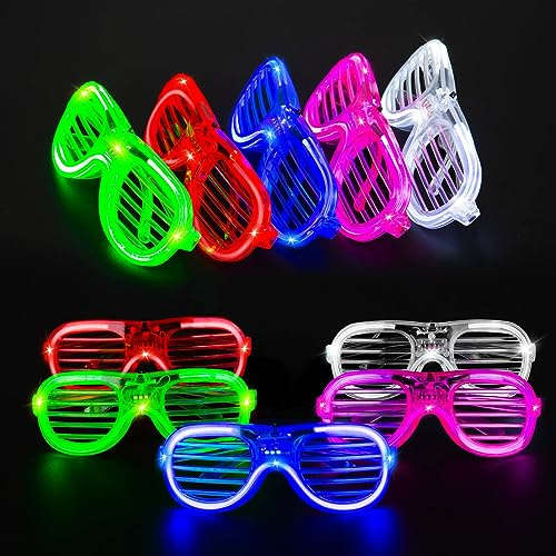 EKKONG LED Brille für Party, Leuchtende Brillen 10 Stück Leuchtbrille Schnelle Brille LED Partybrille LED Glasses für Halloween Geburtstag Karneval Party Spielzeug Geschenk