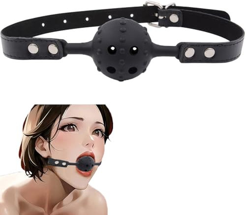 PUTISHU Soft Silicone Ball Gag Mouth Opener Plug Adjustable Size Open Breathable Mouth Ball Chew Open Mouth Ball Domination Fetish Fantasy for Couples