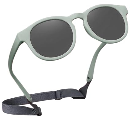 Baby Sonnenbrille,Sonnenbrille Baby Sonnenbrille Kinder Sonnenbrillen,6Monate-3 Jahre Polarisierte Kindersonnenbrille mitVerstellbar Silikonrahmen Kleinkind,babysonnenbrillen für Jungen/Mädchen (Blau)