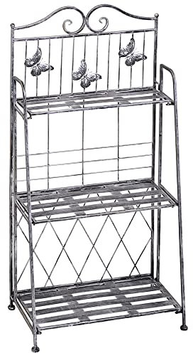 Outsunny Estantería para Plantas Plegable Soporte para Plantas de 3 Niveles con Estructura de Metal Soporte para Macetas para Interior y Exterior Gris Plateado