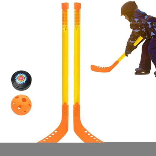 Generisk hockeyklubba för småbarn, utomhus hockeyset – hockeyklubbor och bollar set | utomhusishockeybollset för barn, lätt hockeyklubb-set för nybörjare