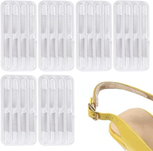 MOLZINY 24 Pezzi Adesivo Tacco Alto Trasparente Nastro Tacco Alto Trasparente Nastro Antiscivolo Inserti in Silicone per Scarpe con Cinturino per Donne e Uomini