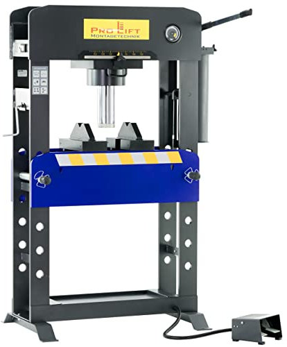 Pro-Lift-Montagetechnik Hydraulik-Presse 100 t Werkstattpresse Pneumatik-Antrieb Handpumpe und Fußpumpe Industriepresse umformen Shop-Press Abkantpresse verschweißt 100t Werkstatt