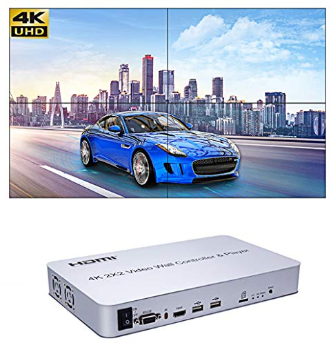 4K 2x2 KVM HDMI videowand controller Spieler Unterstützt SD-Karte U Disk Signal video wall prozessor Unterstützung 1x1, 1x2, 1x3, 1x4, 2x2, 2x1, 3x1, 4x1