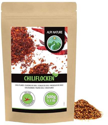 chiliflingor (500 g), chiliflingor, korsade chilipeppar 100% naturliga och utan tillsatser, chilihackad chili, chilikrydda