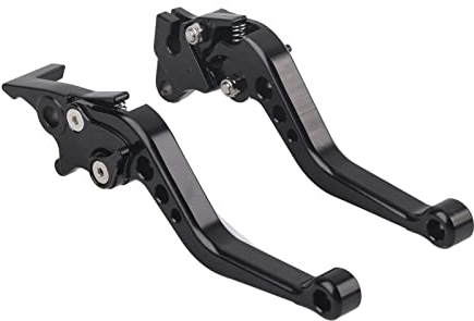 VOBOR 2 STÜCKE Motorrad Bremse Kupplungshebel Lenker Bremsvorrichtung Einstellbare Aluminiumlegierung Kupplungsbremsgriff(Schwarz)